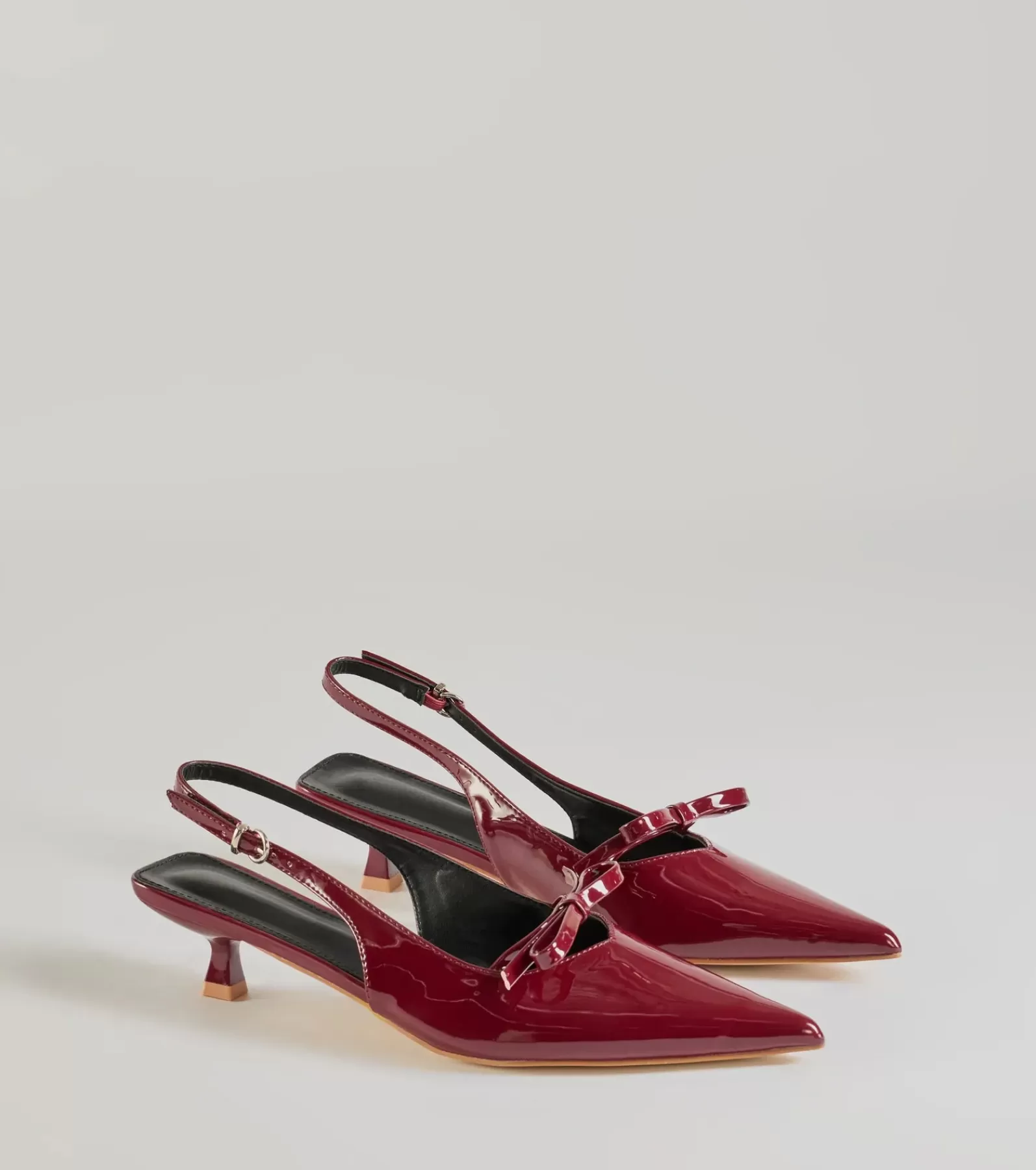 Windsor Heels*Adorably Sleek Bow Strap Kitten Heel Pumps