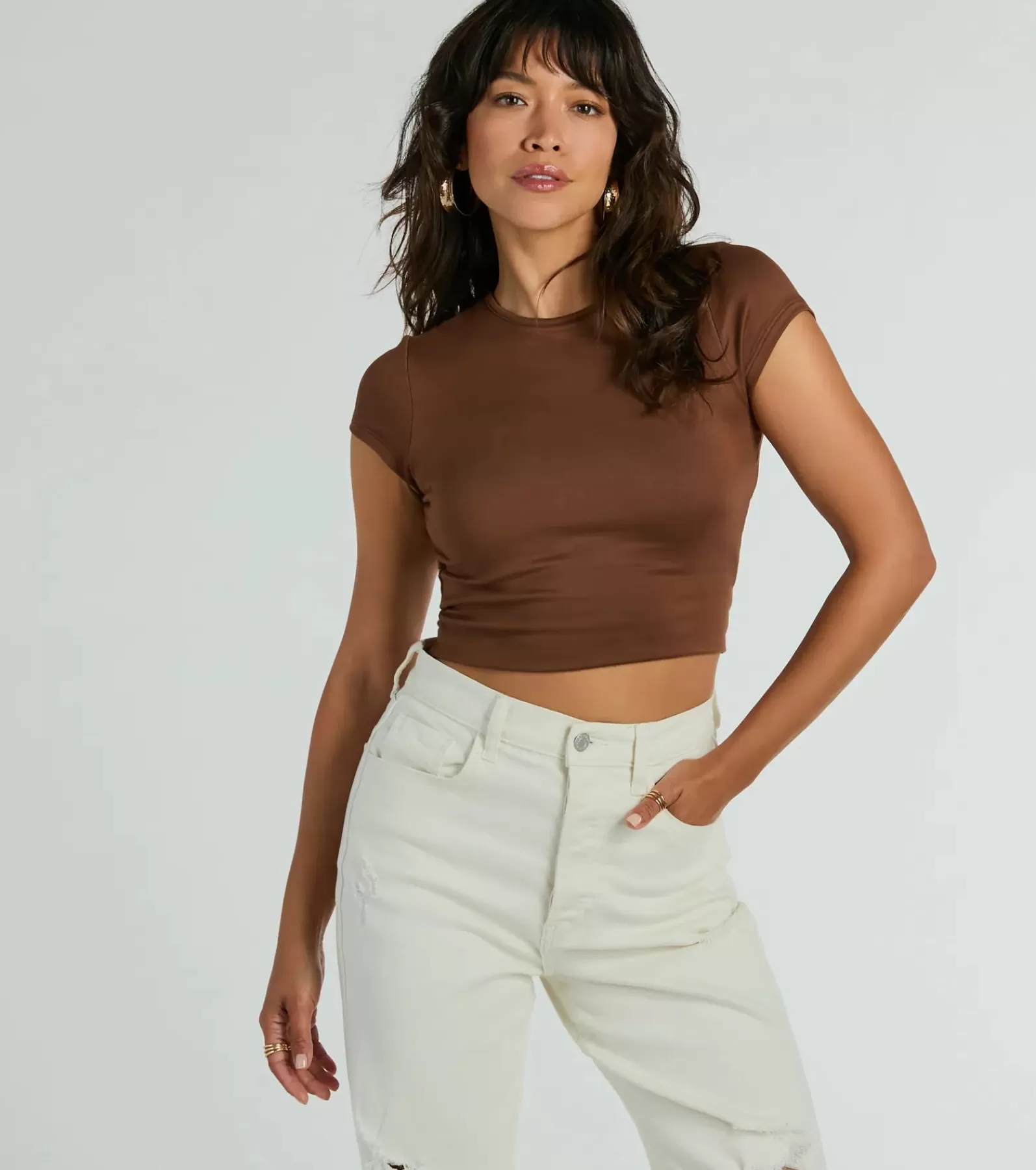 Windsor Basic Tops | Going-Out Tops*Back At It Short Sleeve Twist Crop Top