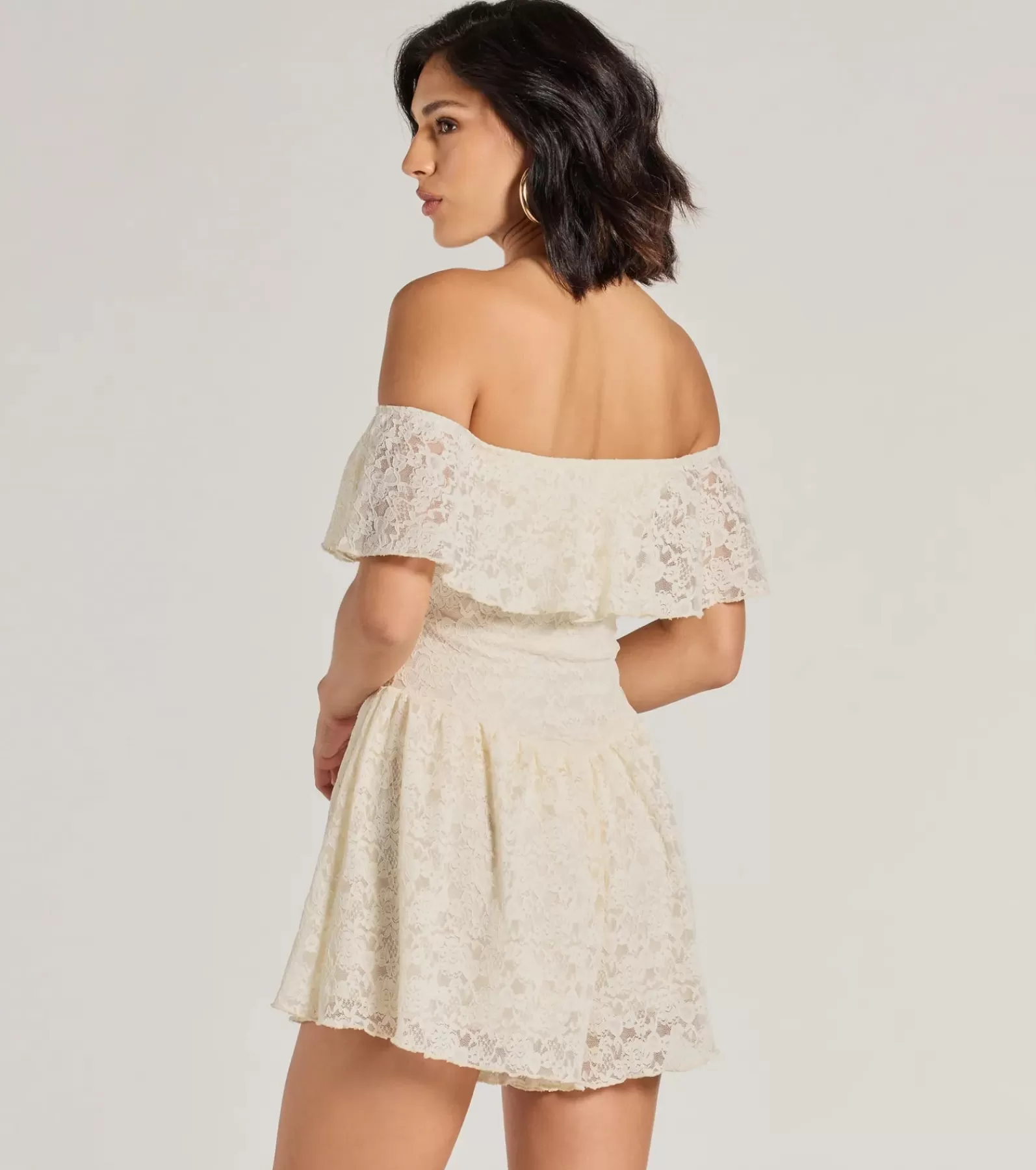 Windsor Shorts | Casual Dresses*Boho Lace Off-The-Shoulder Drop Waist Romper