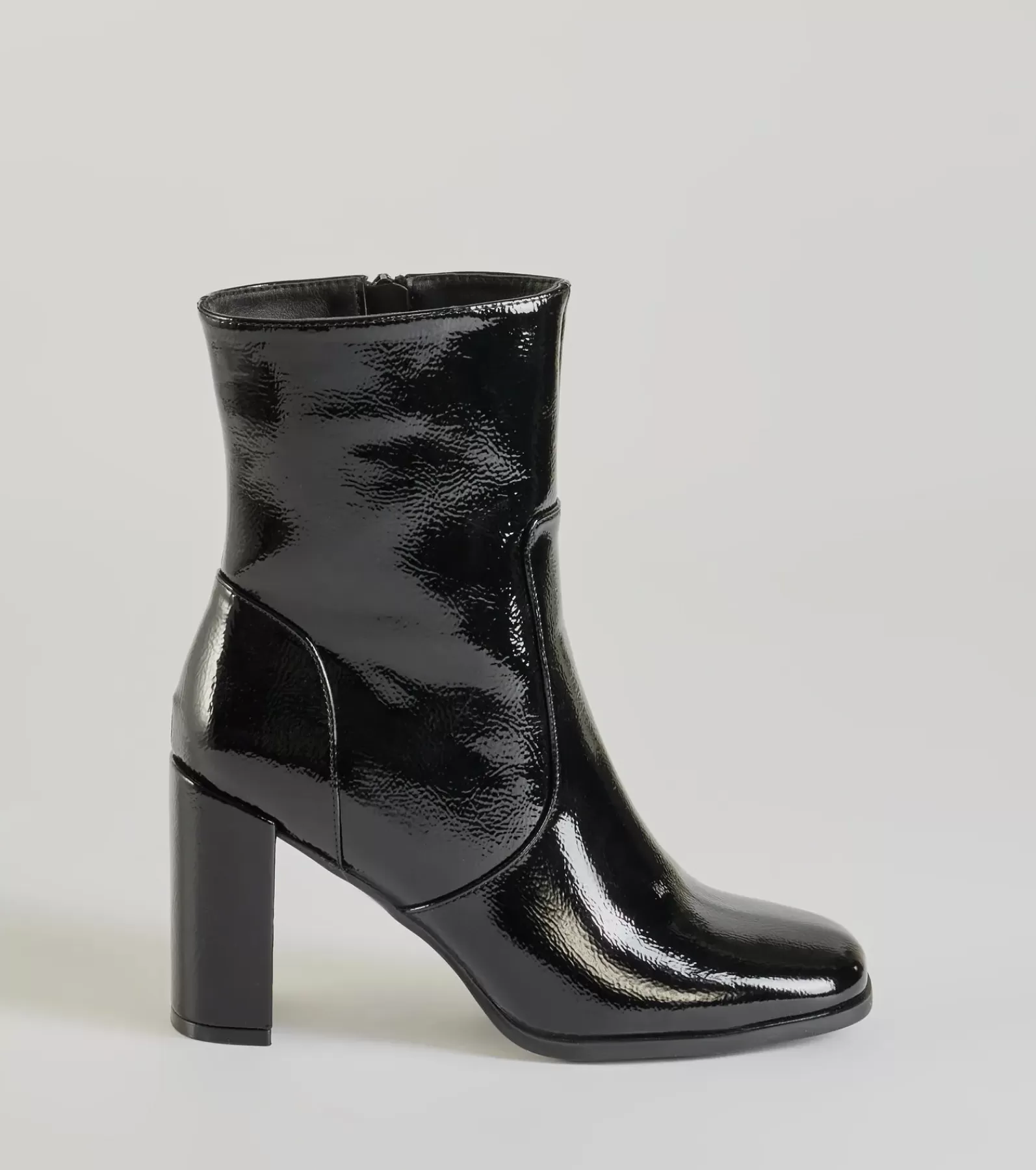 Windsor Boots & Booties*Bold Baddie Faux Patent Leather Ankle Booties