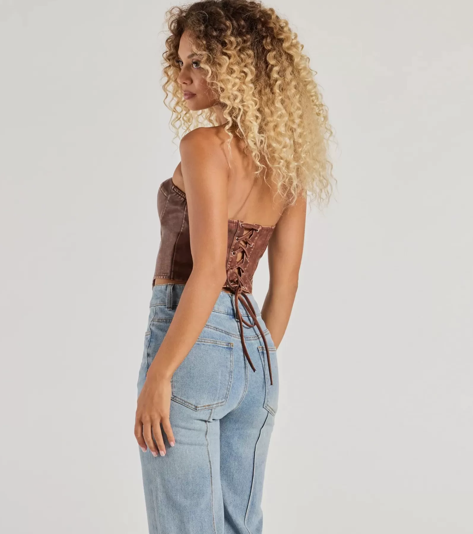 Windsor Going-Out Tops | Corset & Bustier Tops*Boldly Chic Faux Leather Cropped Corset