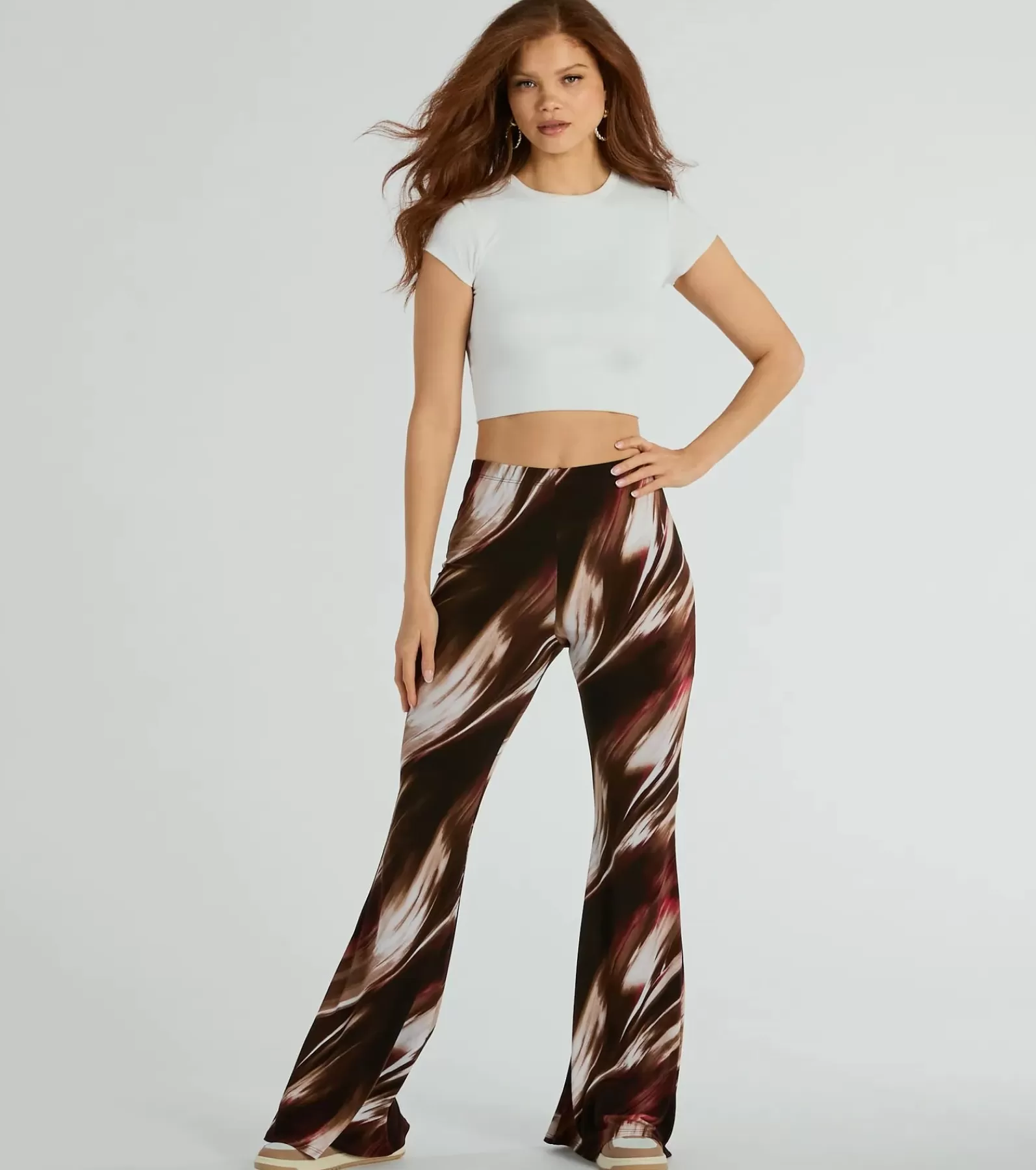 Windsor Flare Pants | Pants*Brush Stroke High-Rise Flare Pants