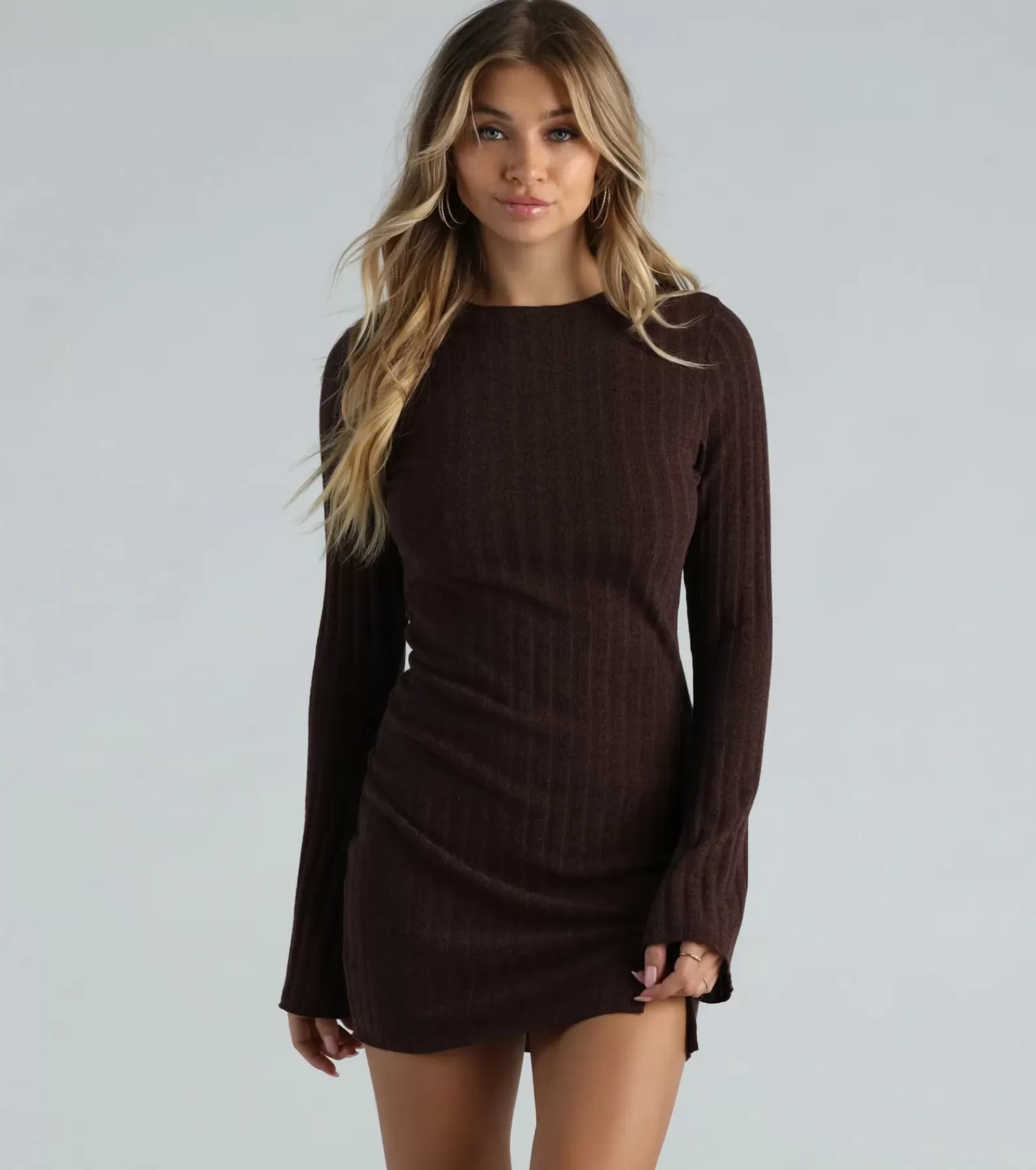 Windsor Short & Mini Dresses | Casual Dresses*Casual Chills Long Sleeve Slit Mini Dress