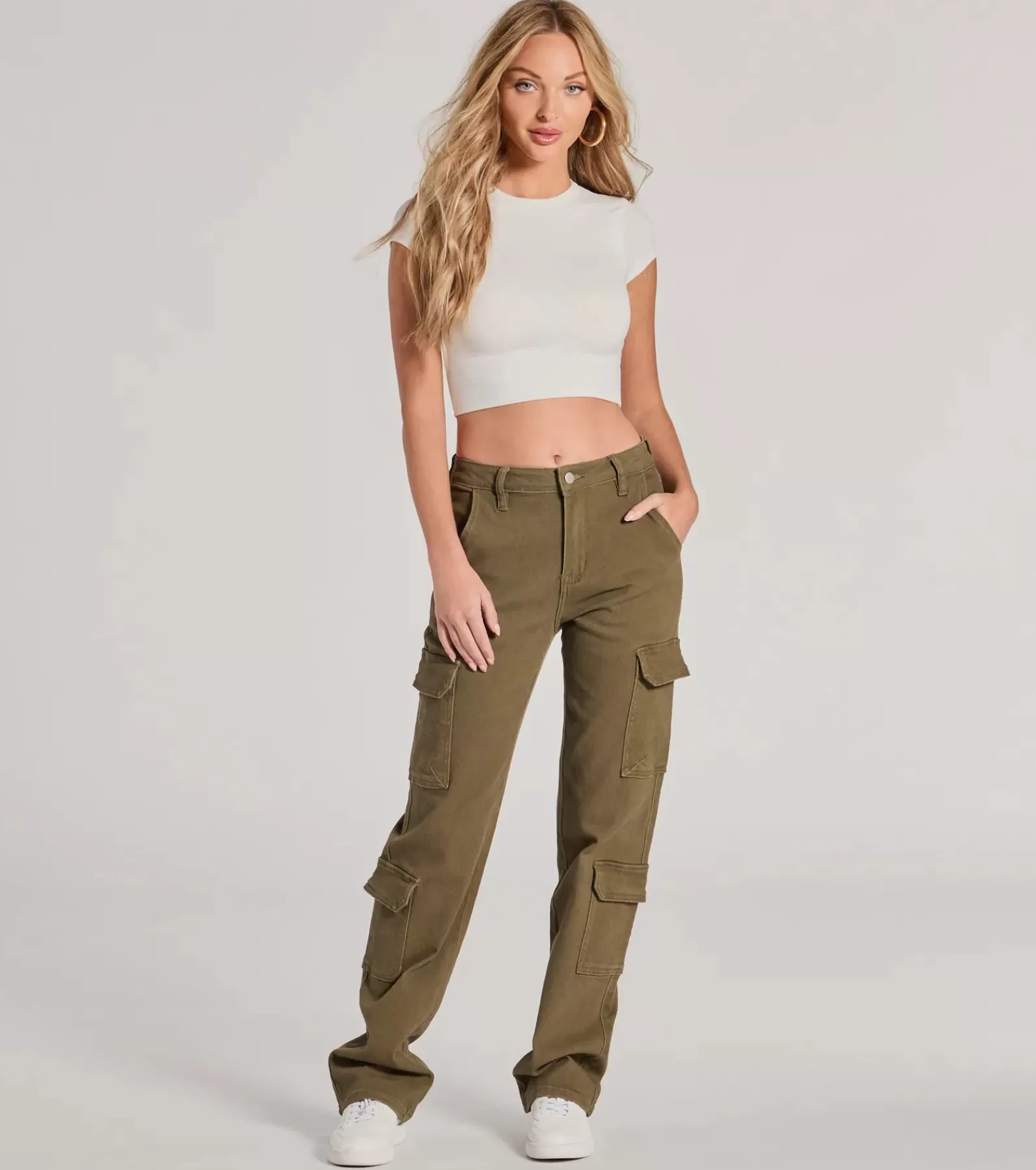 Windsor Cargo Pants | Pants*Casual Meets Stylish High-Rise Cargo Straight Leg Pants