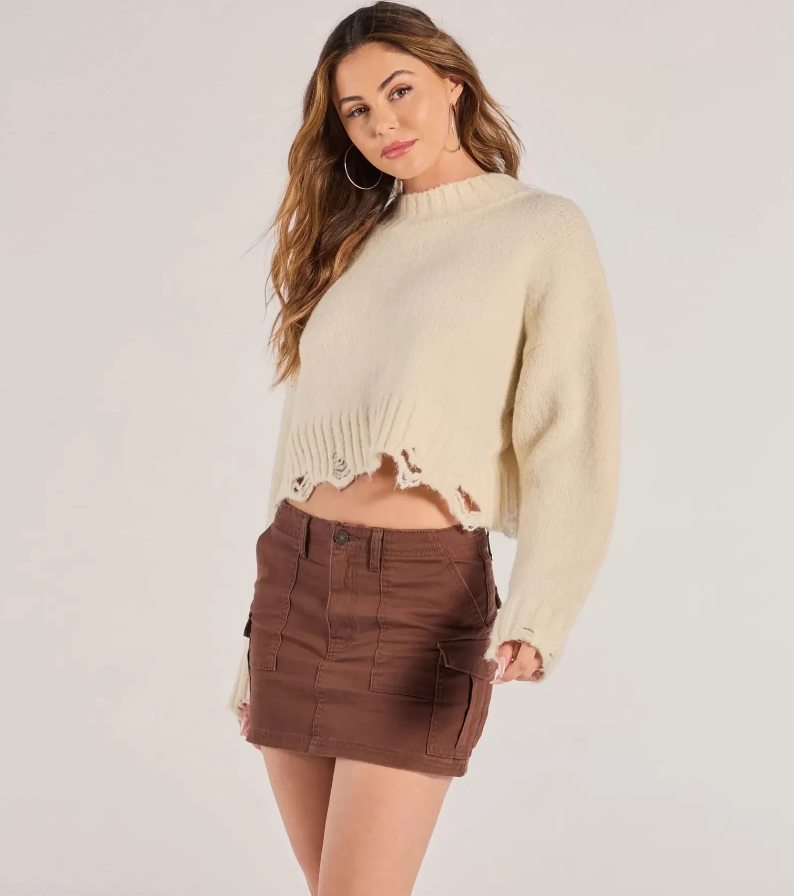 Windsor Denim Skirts | Mini Skirts*Casually Cool Mid-Rise Cargo Mini Skirt