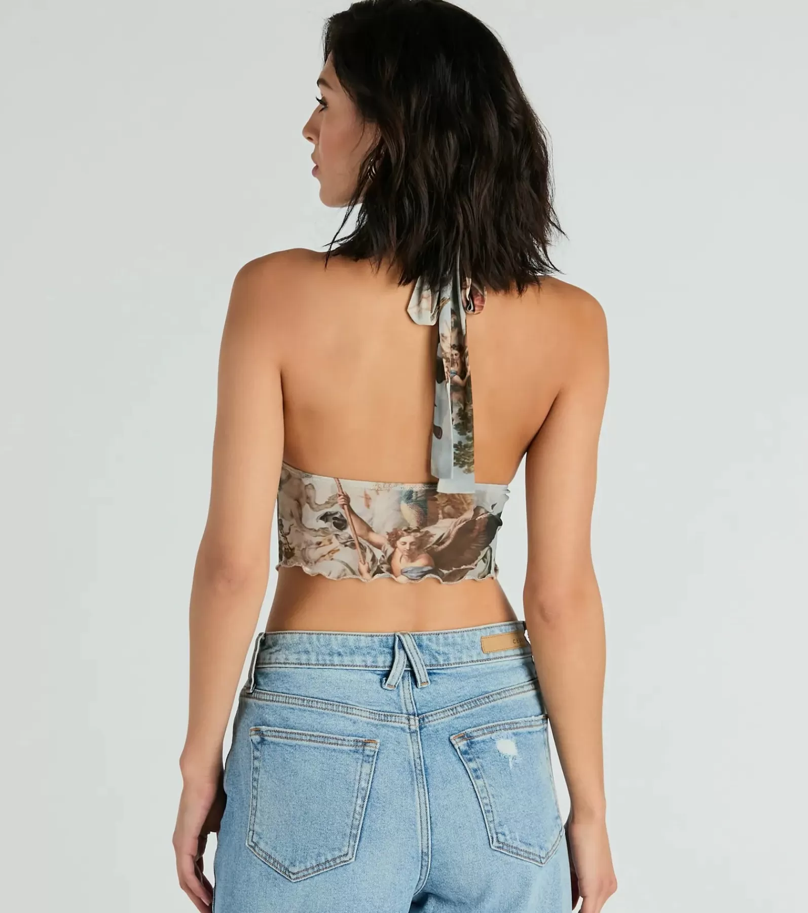 Windsor Going-Out Tops | Corset & Bustier Tops*Catch Your Eye Art Print Halter Crop Top