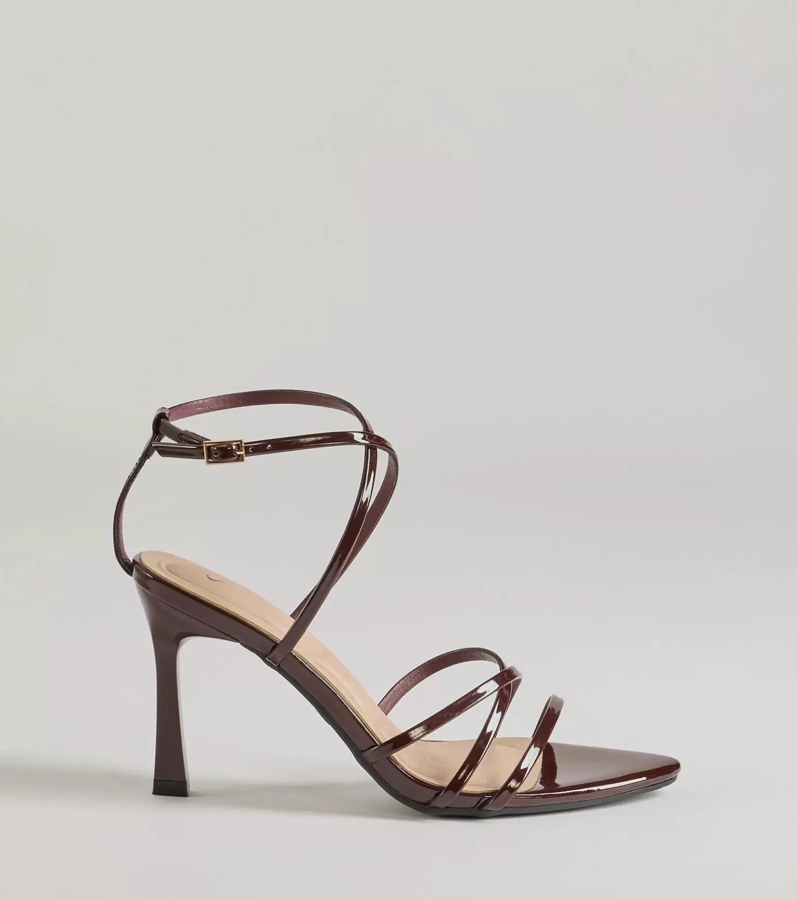 Windsor Stilettos | Sandals*Chic Patent Faux Leather Strappy Stiletto Heels