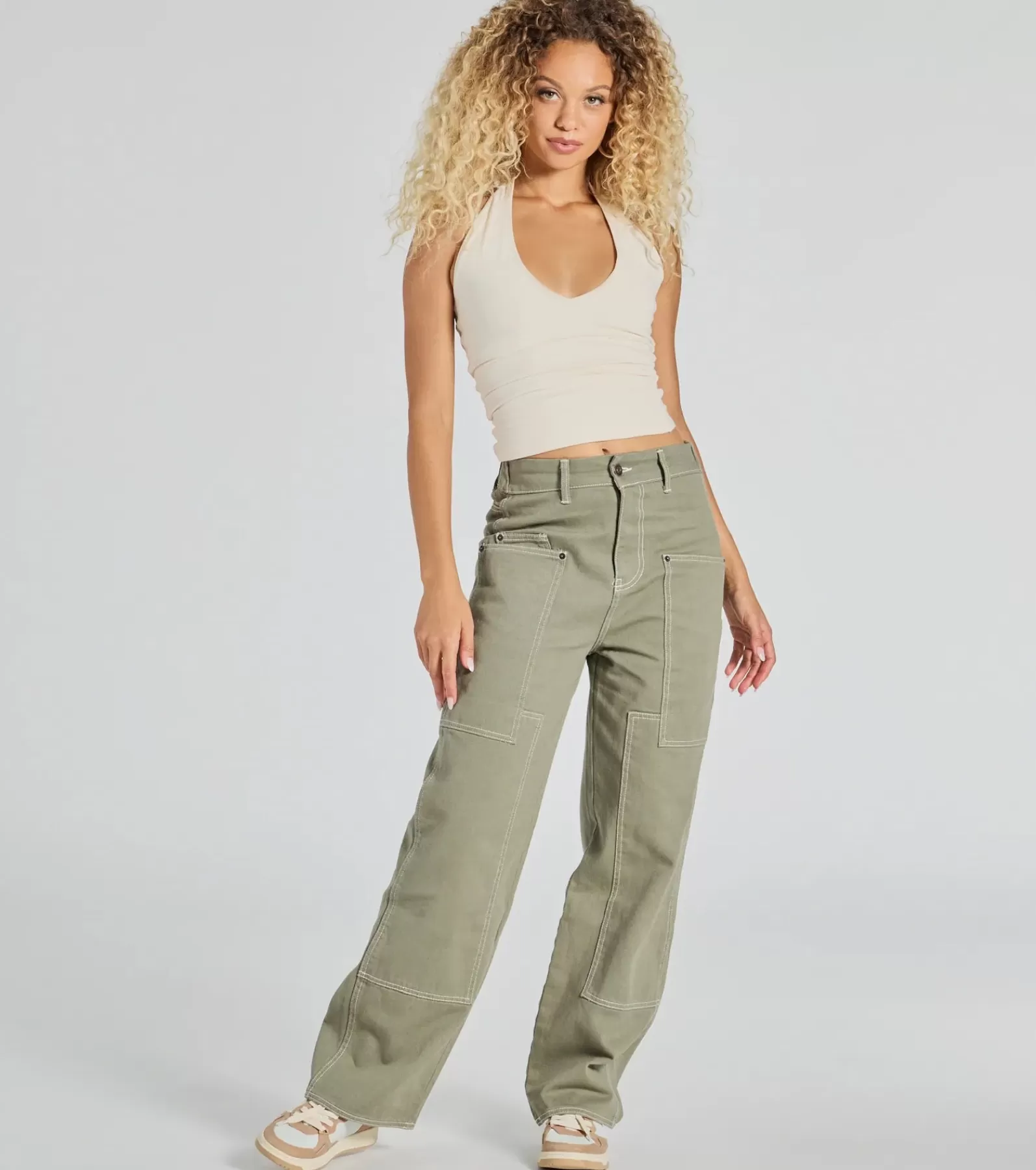 Windsor Cargo Pants | Pants*Effortlessly Casual Wide-Leg Twill Cargo Pants