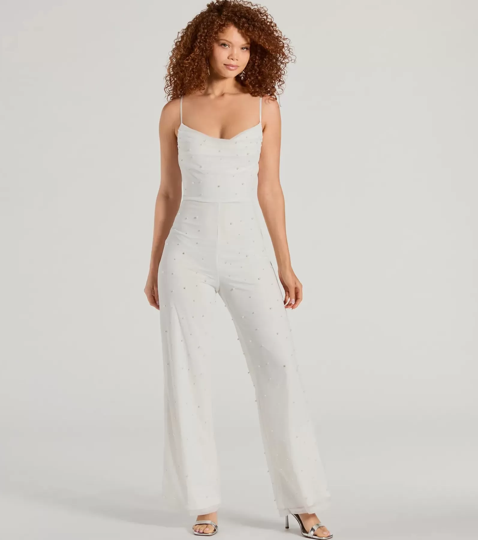 Windsor All Jumpsuits & Rompers | Flare Pants*Elevate Your Vibe Wide-Leg Faux Pearl Jumpsuit