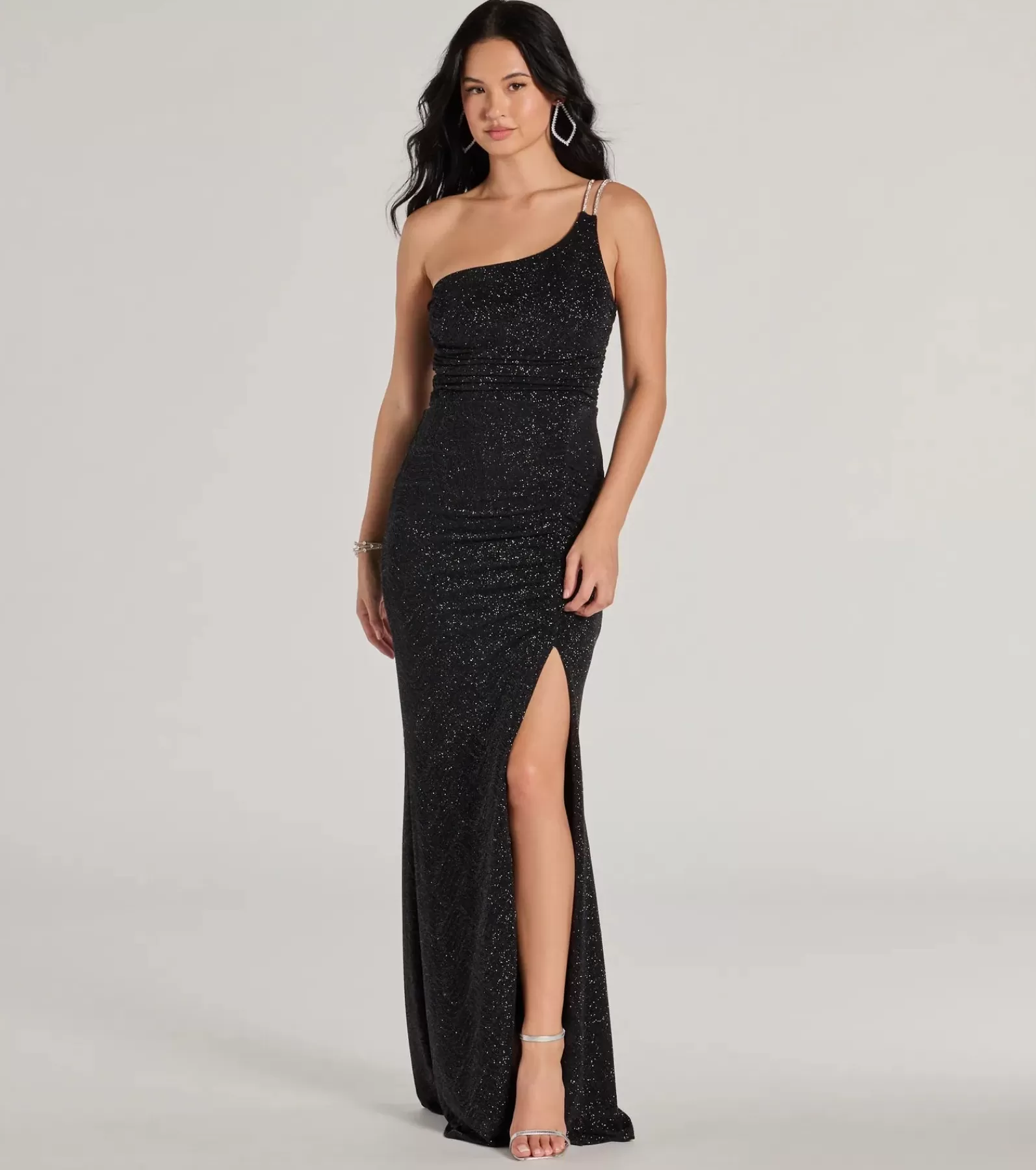 Windsor Glitter Nye Dresses | Wedding Outfits*Gracie One Shoulder Glitter Mermaid Dress