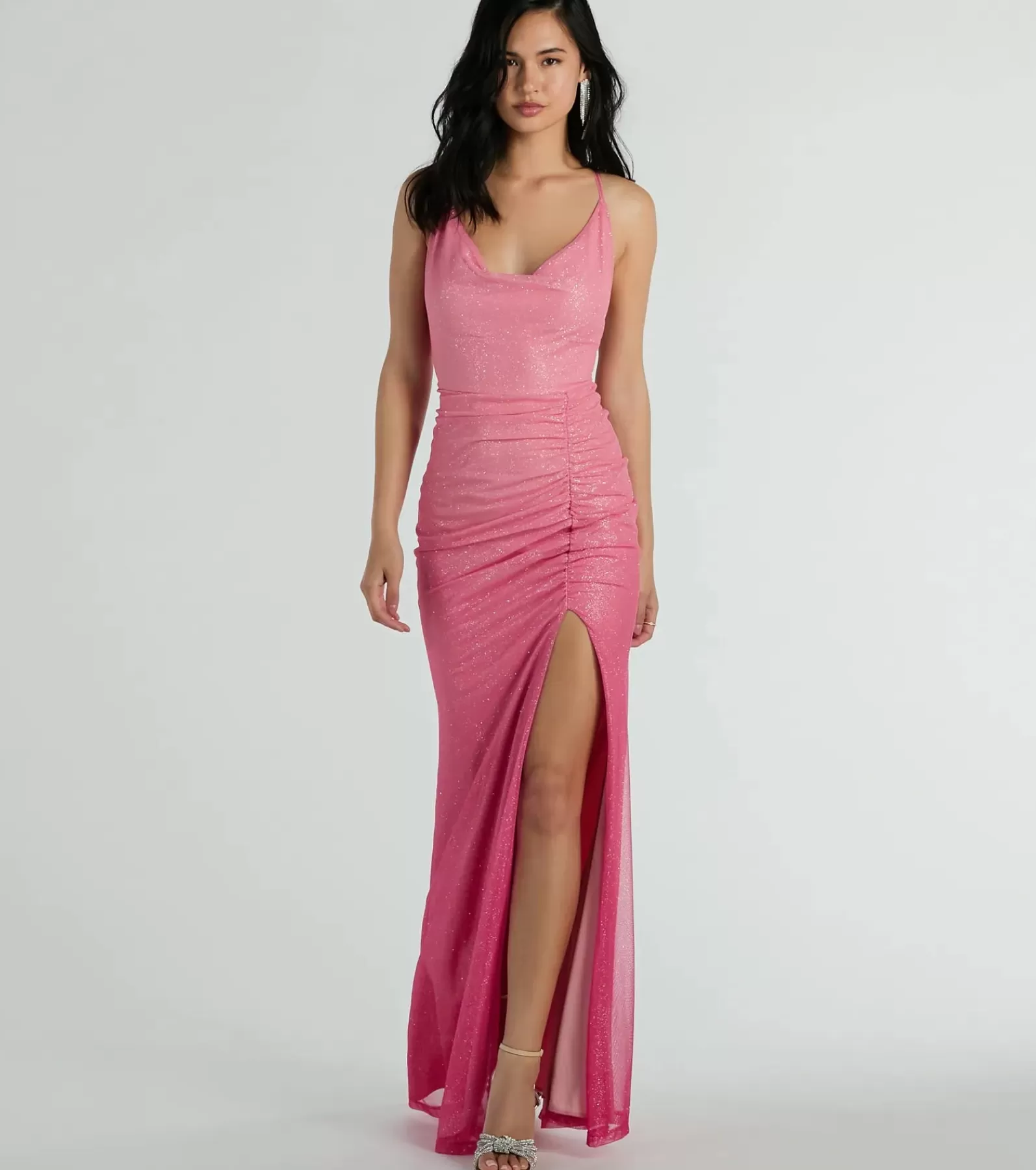 Windsor Pink Bridesmaid Dresses*Kate Strappy Back Ombre Glitter Formal Dress