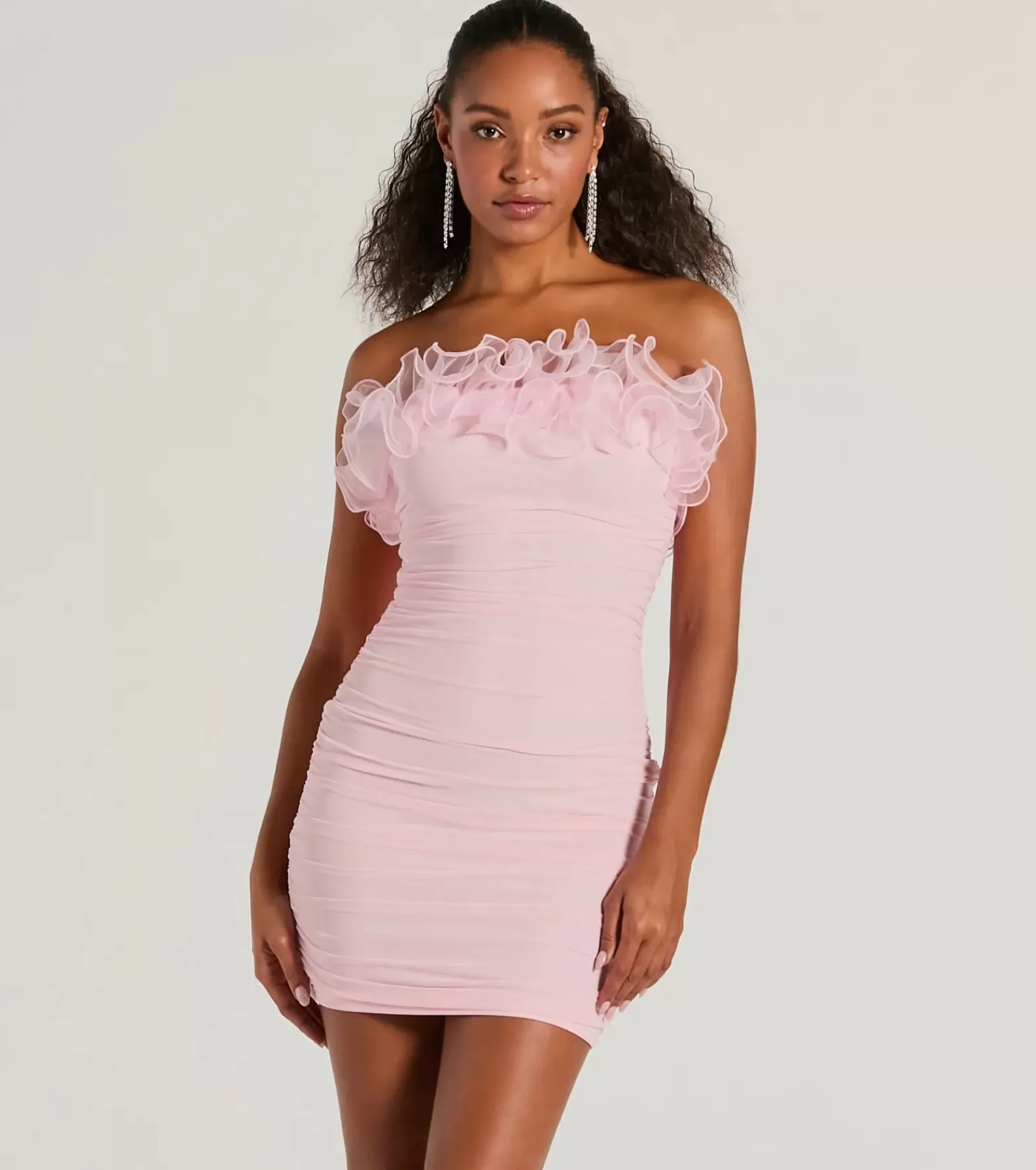 Windsor Bodycon Dresses | Club Dresses*Krista Strapless Tulle Ruffle Party Dress