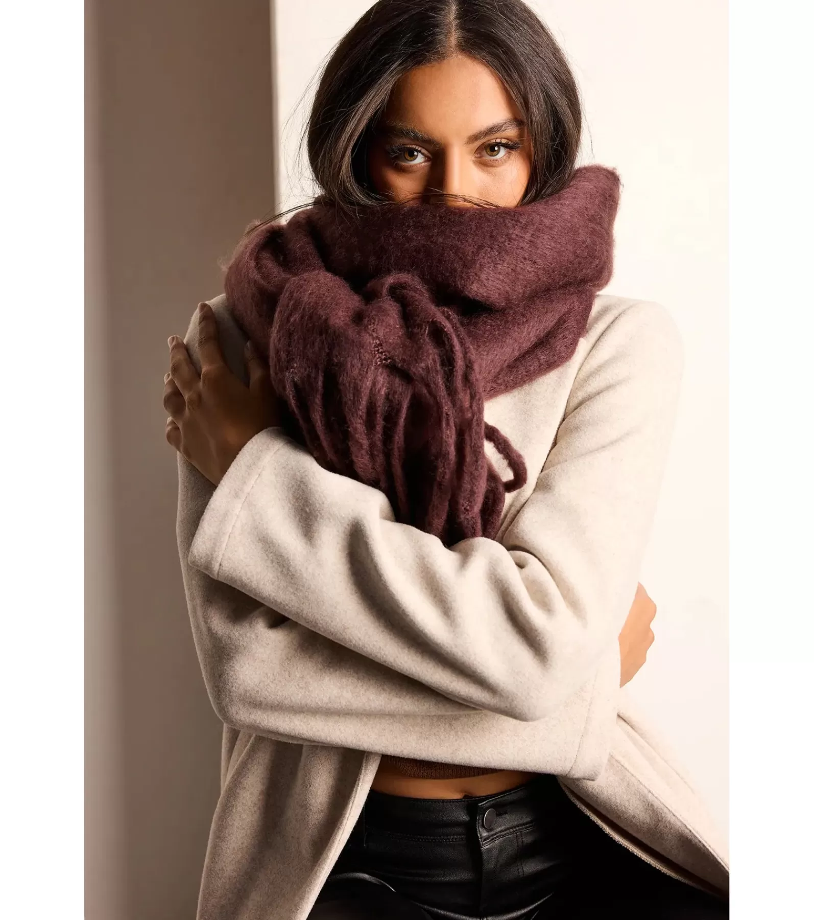 Windsor Cold Weather Accessories | Scarves & Wraps*Layered In Luxe Oversized Fringe Scarf