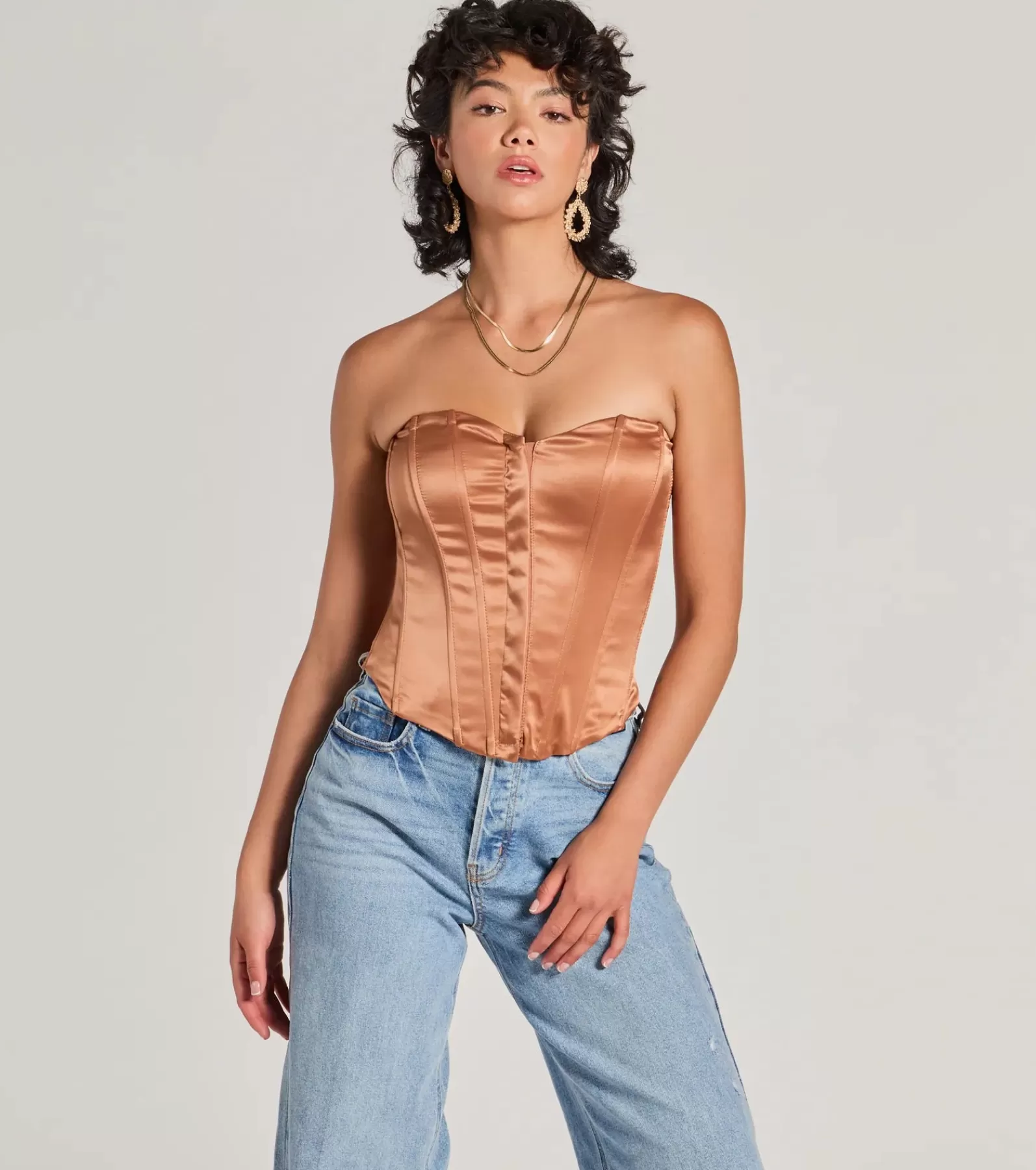 Windsor Going-Out Tops | Corset & Bustier Tops*Looking Fine Strapless Satin Corset Top