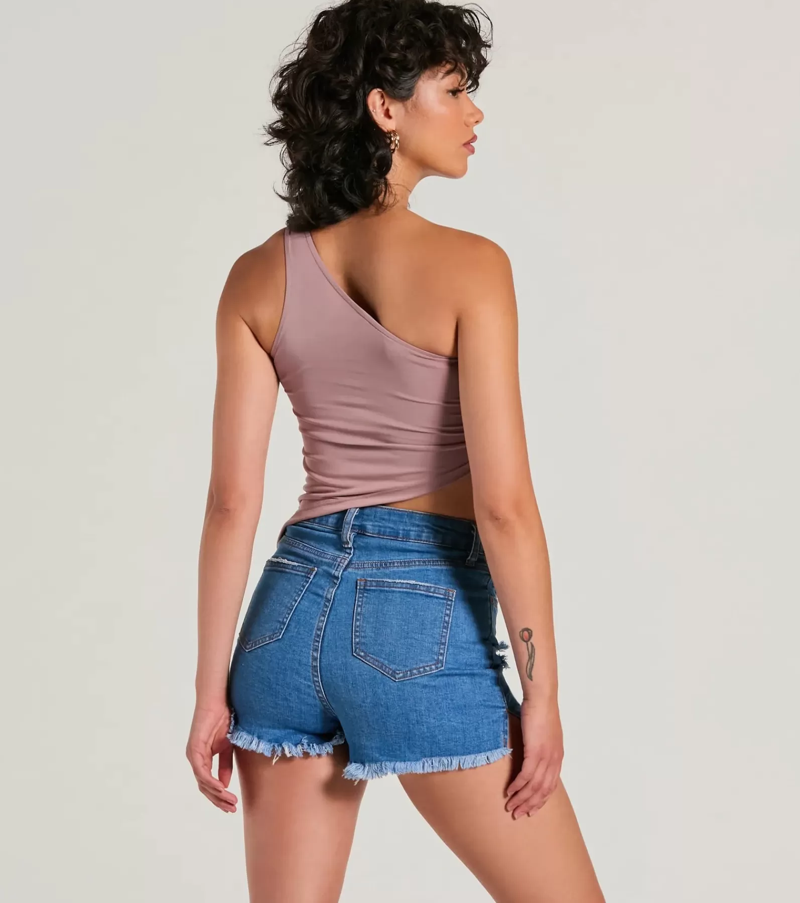 Windsor Smooth Collection | Basic Tops*Mentionable Flirt One-Shoulder Asymmetrical Crop Top