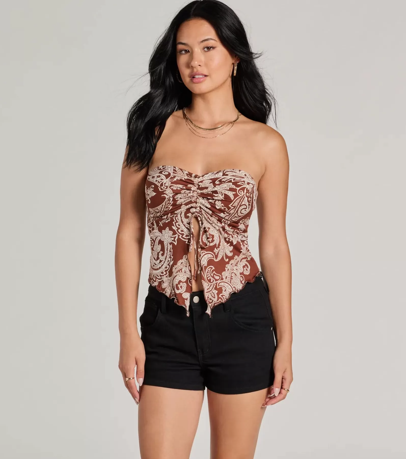 Windsor Going-Out Tops | Crop Tops*Paisley Babe Strapless Slit Crop Top