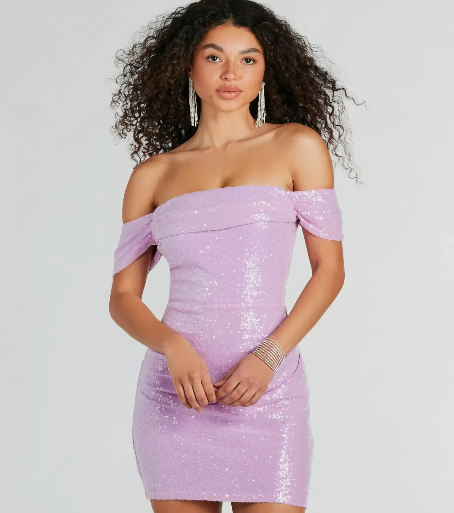 Windsor Sequin Nye Dresses | Nye Outfits*Paulina Sequin Off-The-Shoulder Party Dress