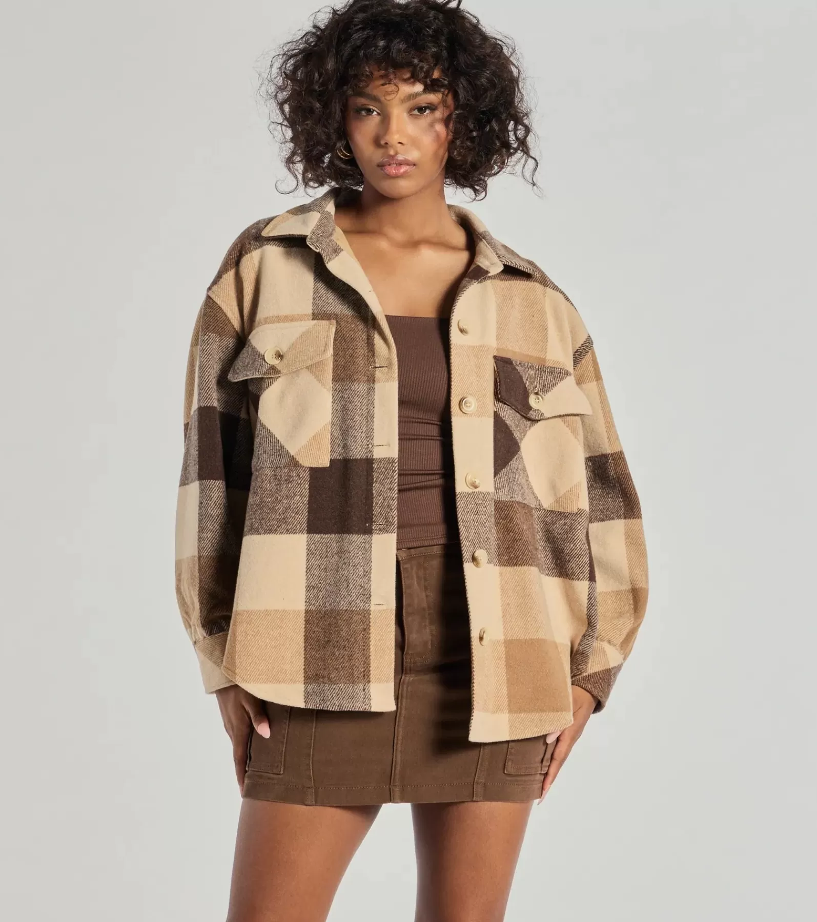 Windsor Shackets*Plaid Passion Oversized Faux Wool Shacket