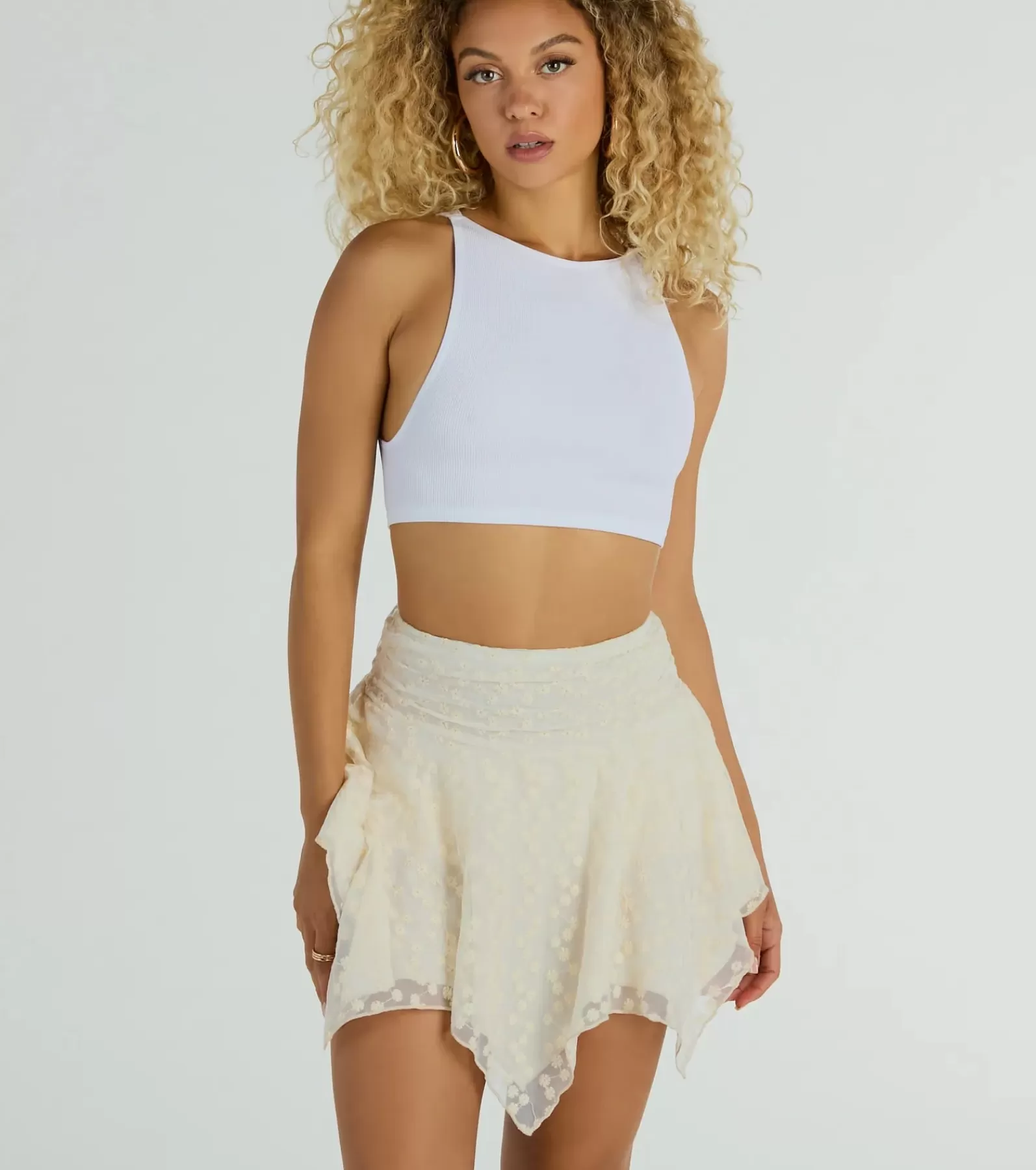 Windsor Shorts | Mini Skirts*Playing The Field Floral Embroidered Mesh Skort