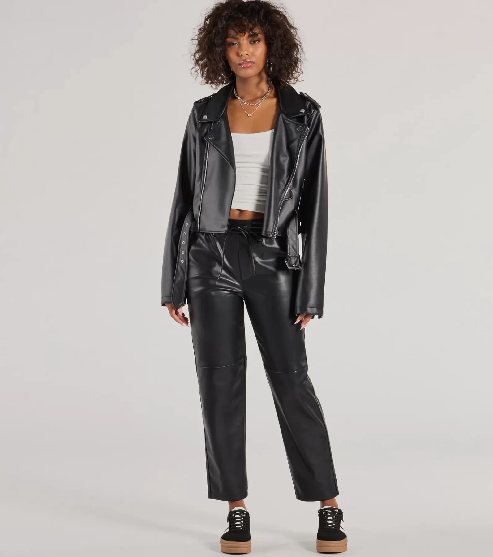 Windsor Black Pants | Faux Leather & Suede Bottoms*Rebel Chic Faux Leather Pants