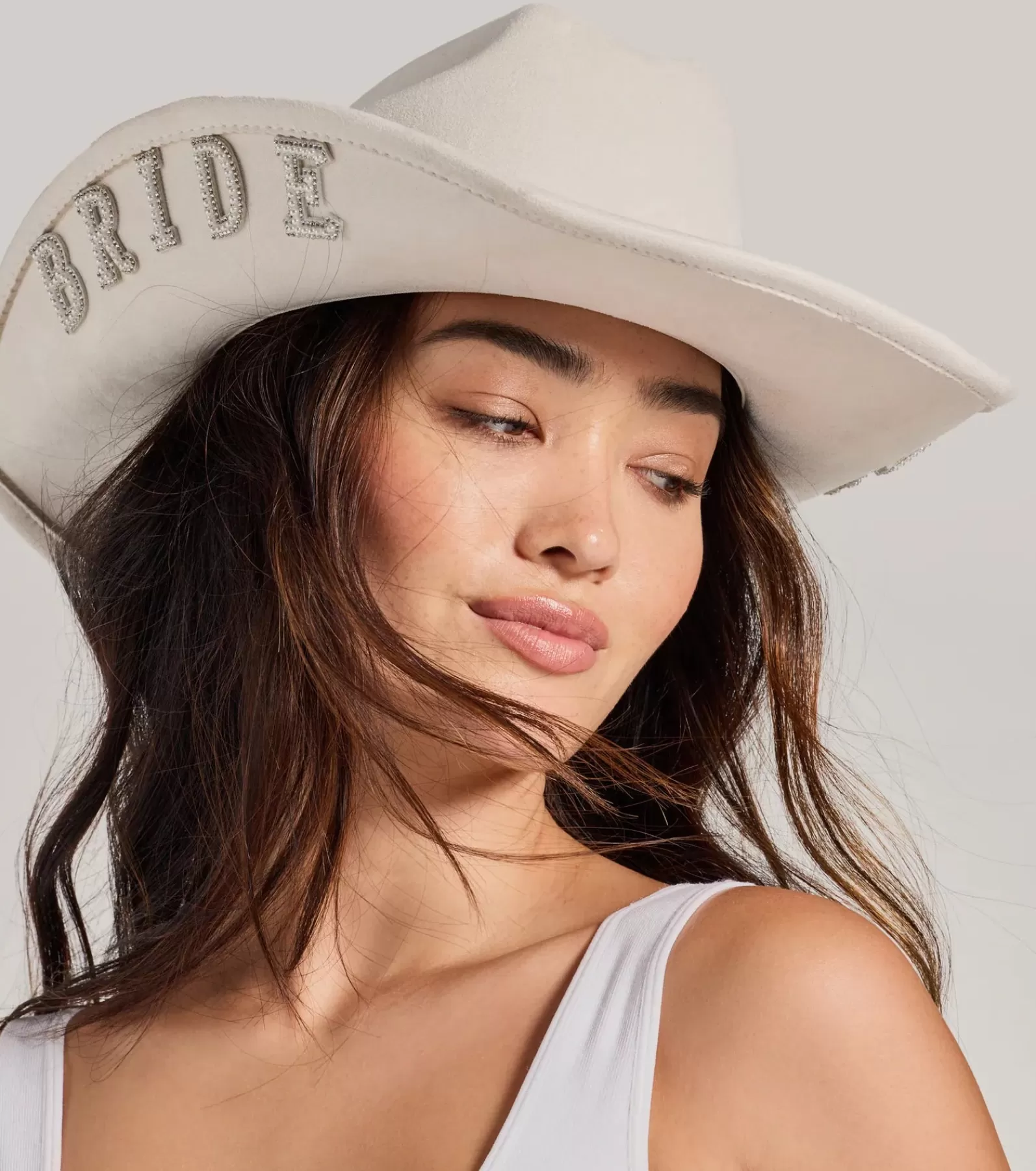 Windsor Hats | Accessories*Rhinestone Faux Pearl Bride Cowboy Hat