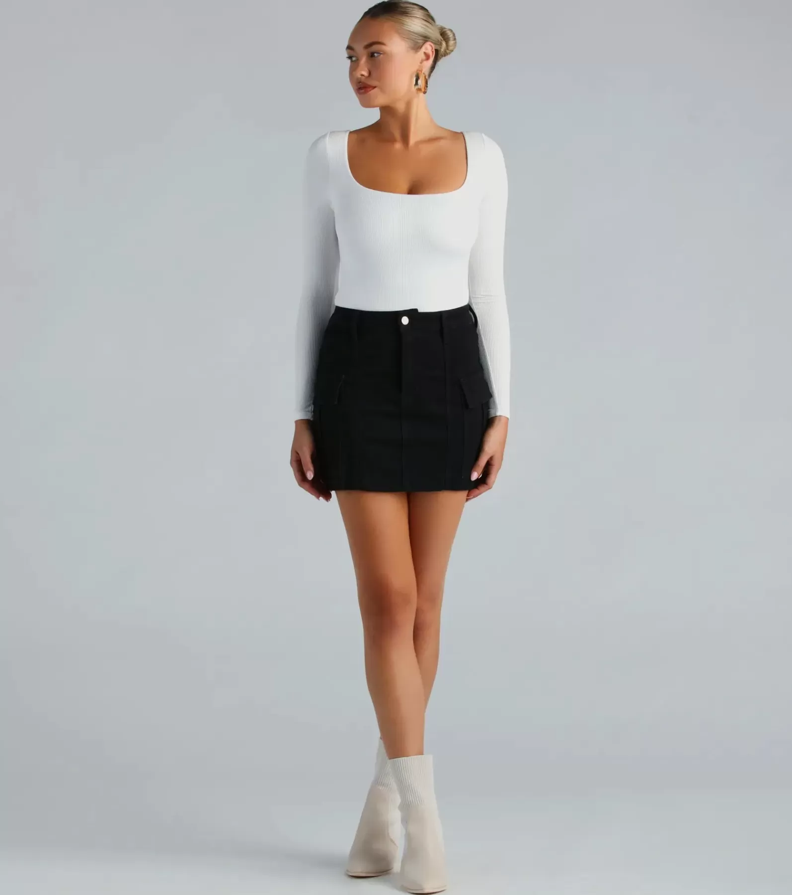 Windsor Black Skirts | Cargo Pants*Serving Style Cargo Mini Skirt