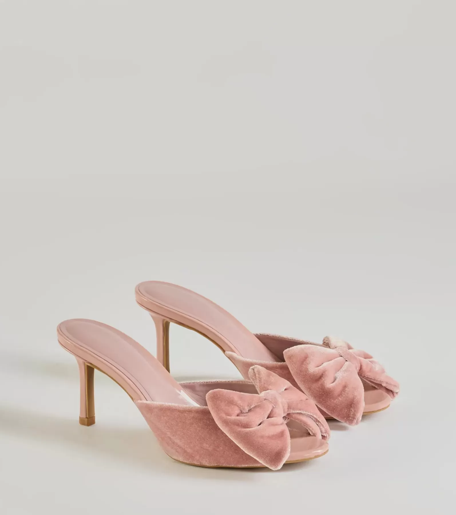 Windsor Stilettos | High Heels*Sweet Romance Velvet Bow Stiletto Mules