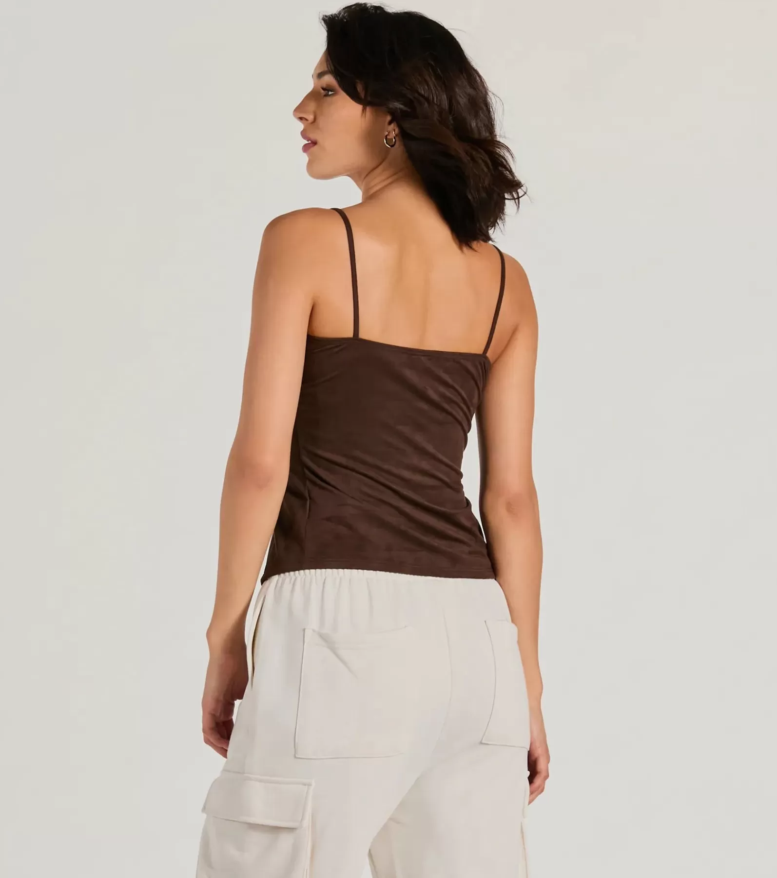 Windsor Crop Tops*Treasured Trend Lace-Up Slit Crop Tank Top