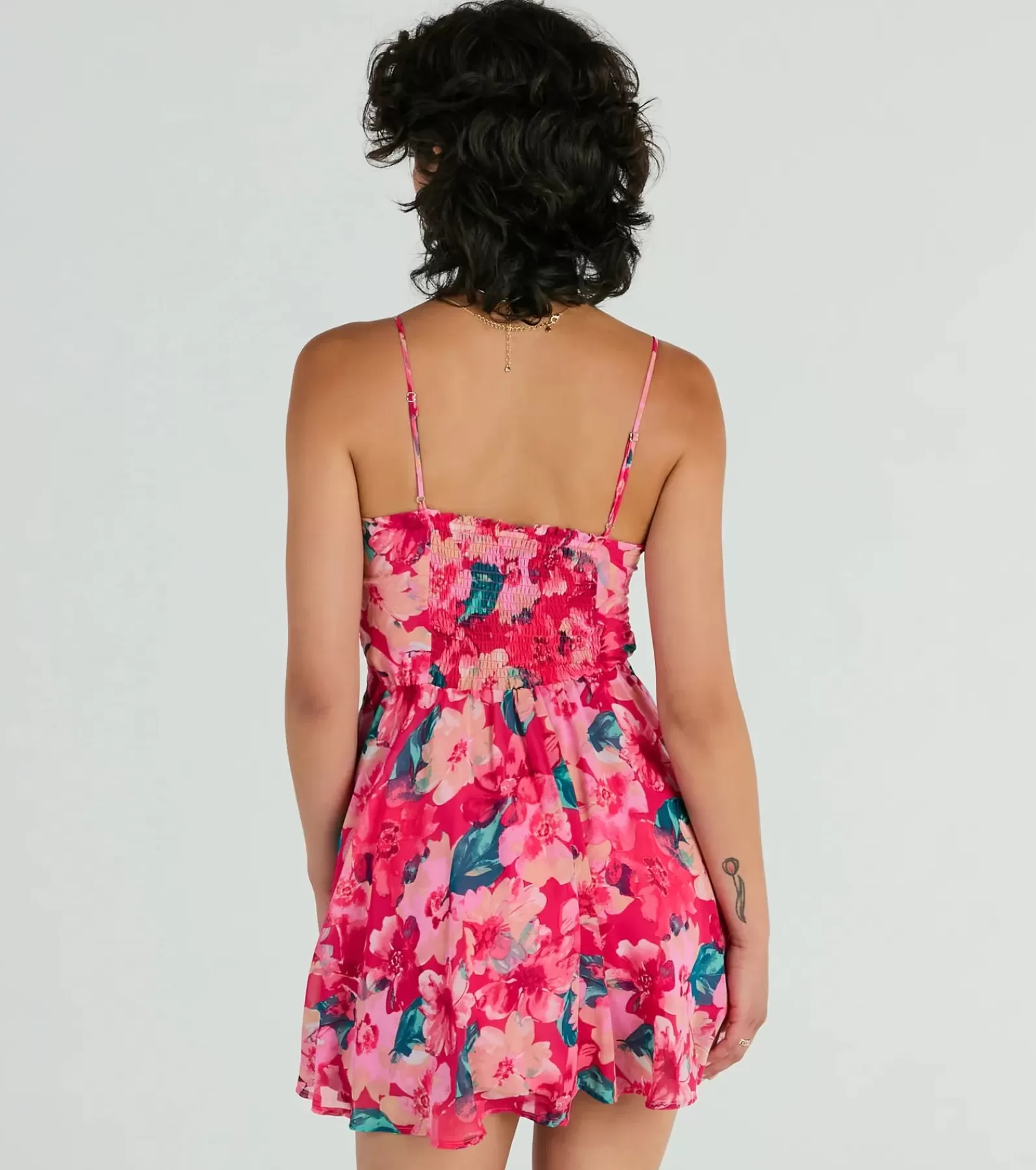 Windsor Skater Dresses | Sundresses*Tropical Blooms Floral Ruffle Chiffon Skater Dress