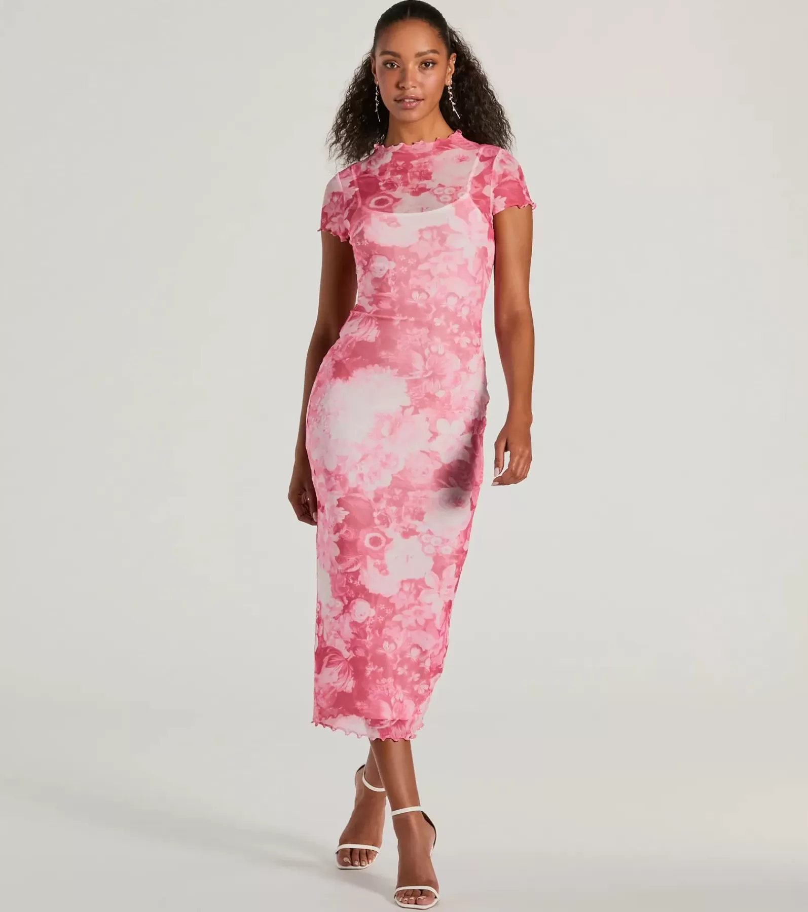 Windsor Maxi Dresses*Unique Feels Abstract Print Mock Neck Maxi Dress